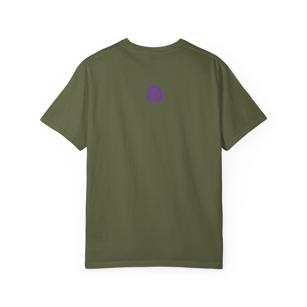 Fingerprint Gradient Minimalist Unisex Garment-Dyed T-shirt – Purple Black