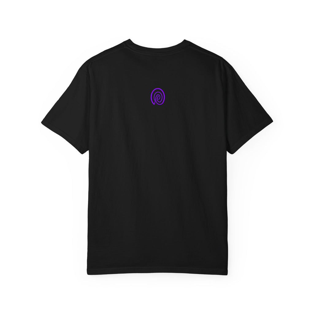 Fingerprint Gradient Minimalist Unisex Garment-Dyed T-shirt – Purple Black