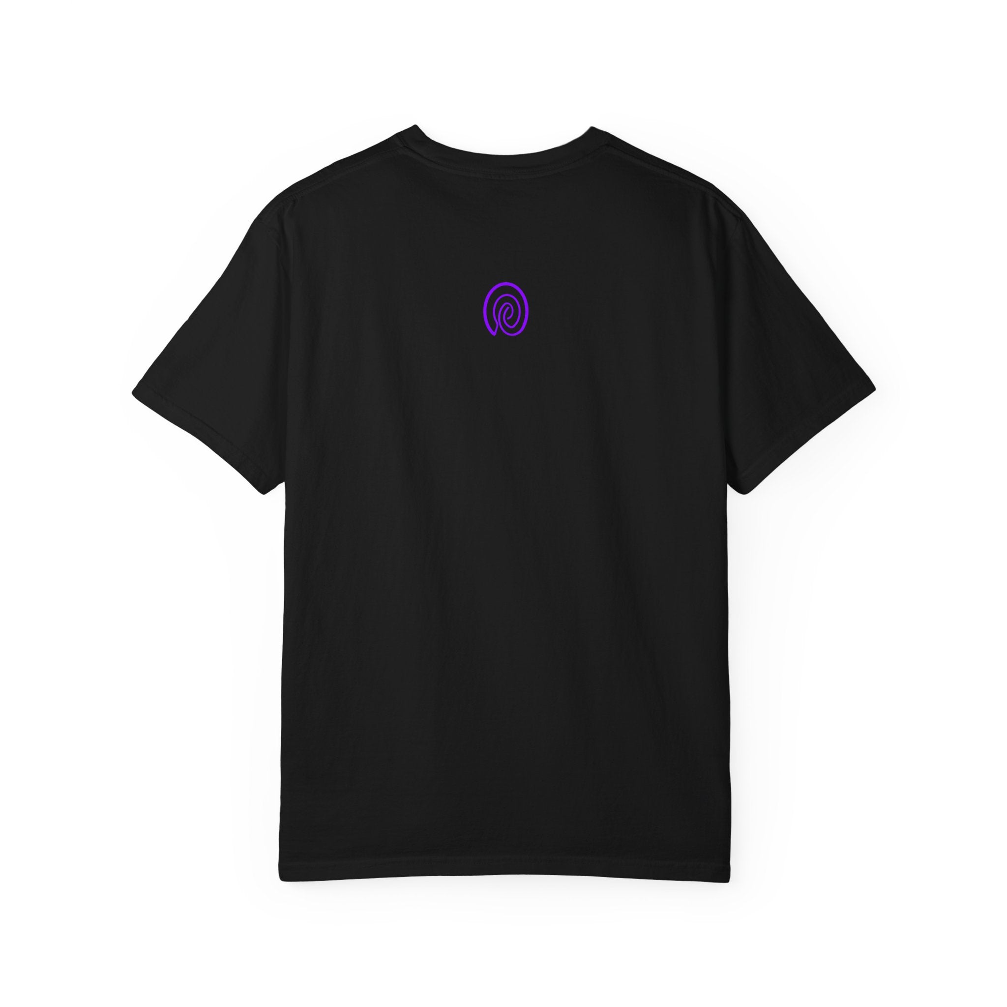 Fingerprint Gradient Minimalist Unisex Garment-Dyed T-shirt – Purple Black