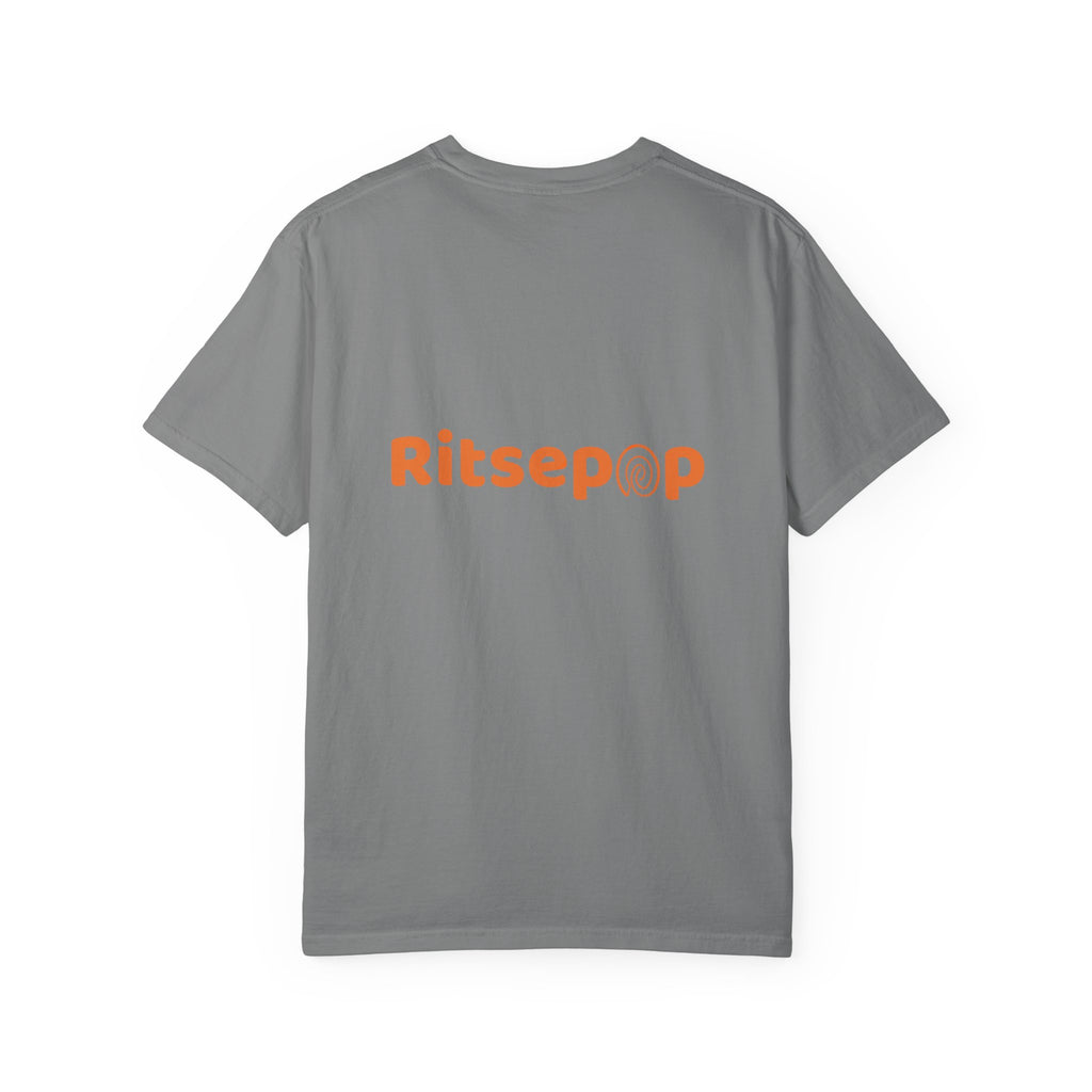Orange-Red | Fingerprint Gradient Minimalist Unisex Garment-Dyed T-shirt