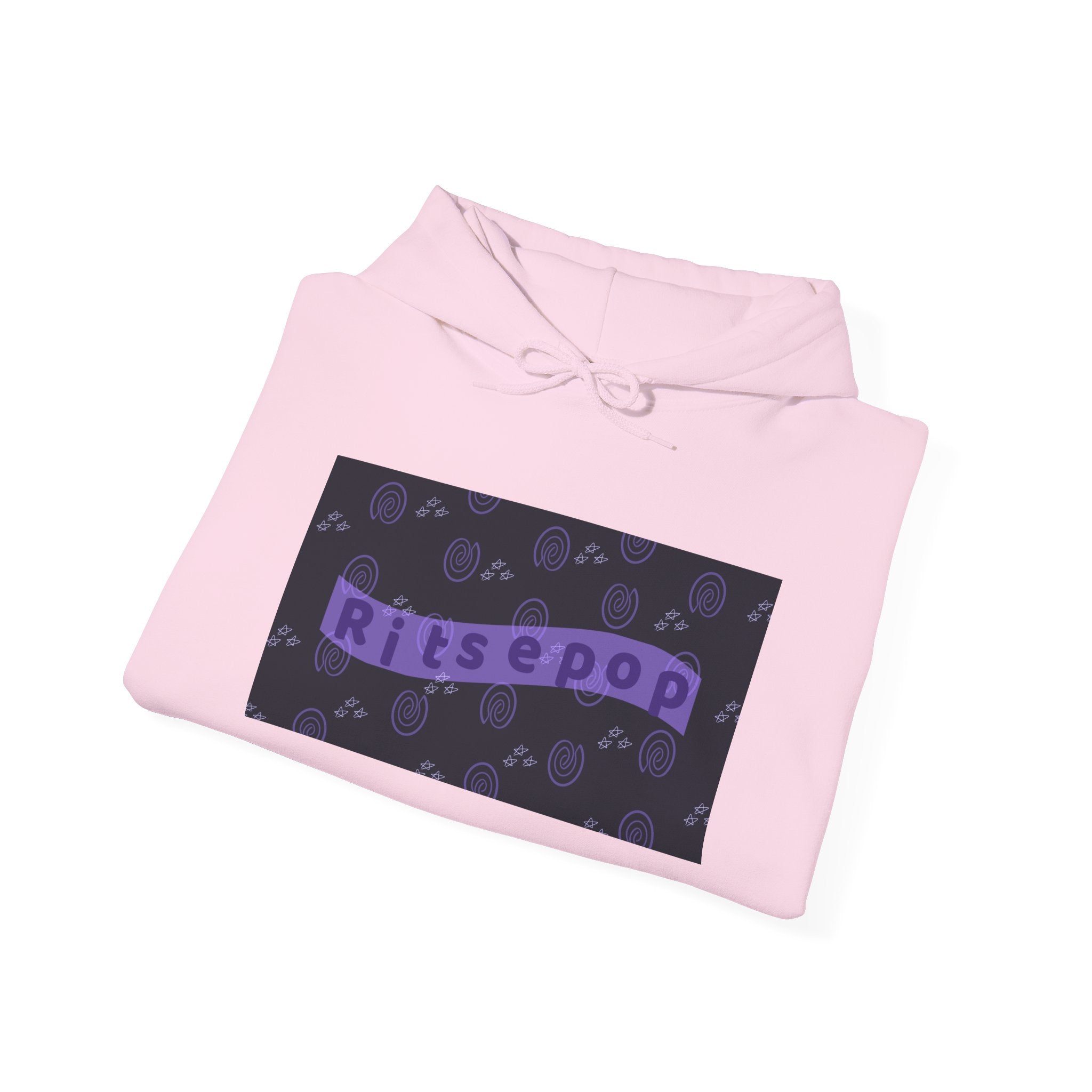 Ritsepop Unisex Heavy Blend™ Hooded Sweatshirt – Purple Logo, Multiple Colors