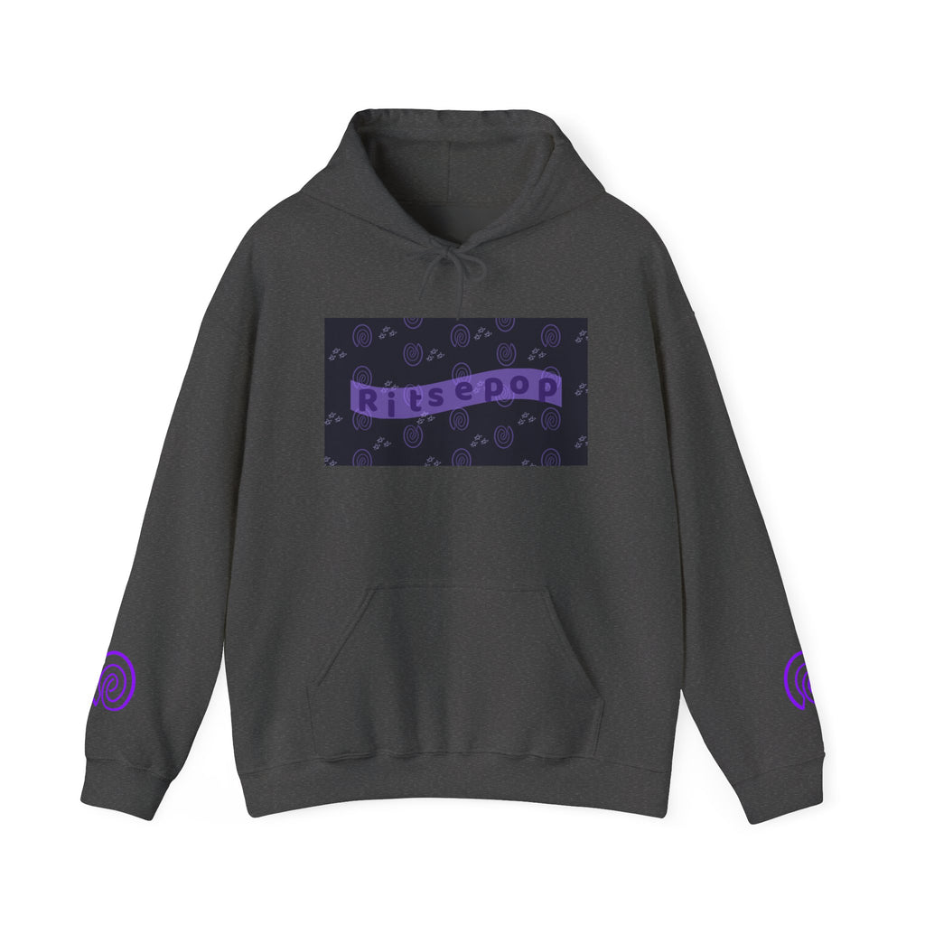 Ritsepop Unisex Heavy Blend™ Hooded Sweatshirt – Purple Logo, Multiple Colors