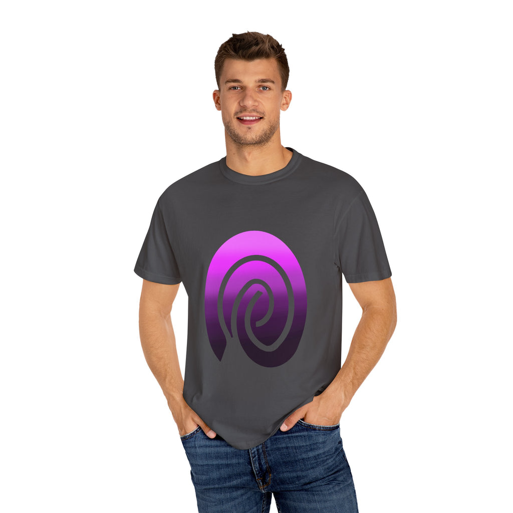 Fingerprint Gradient Minimalist Unisex Garment-Dyed T-shirt – Purple Black