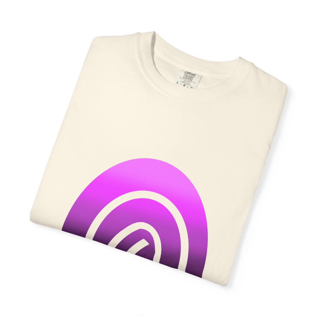 Fingerprint Gradient Minimalist Unisex Garment-Dyed T-shirt – Purple Black