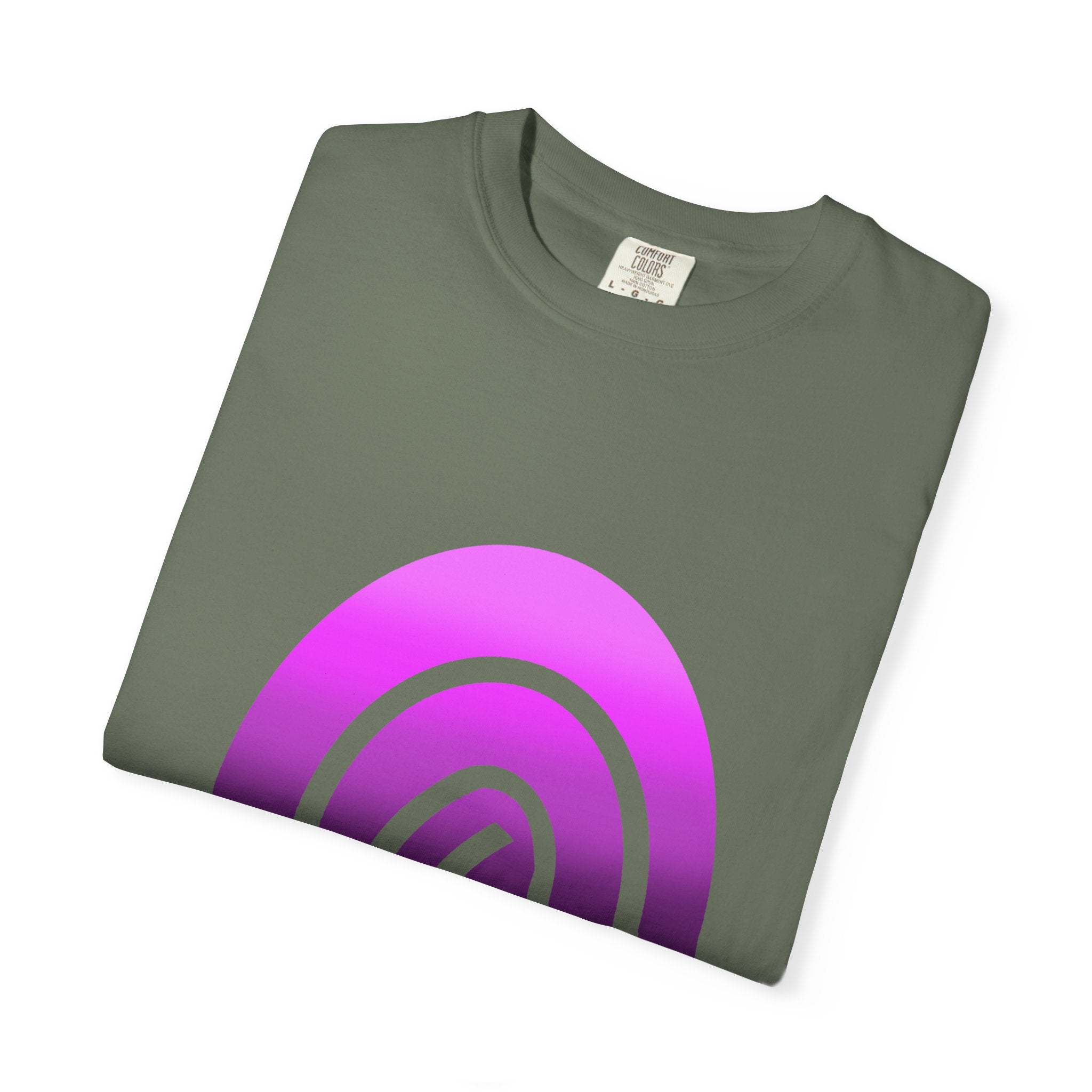Fingerprint Gradient Minimalist Unisex Garment-Dyed T-shirt – Purple Black