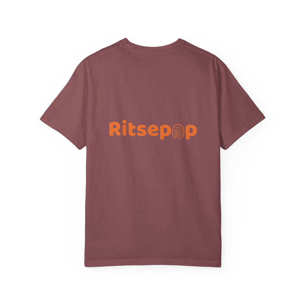 Orange-Red | Fingerprint Gradient Minimalist Unisex Garment-Dyed T-shirt